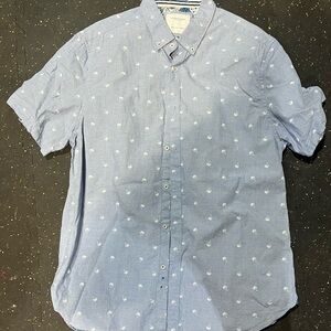Denim & Flower Light Blue Shirt with White Accents